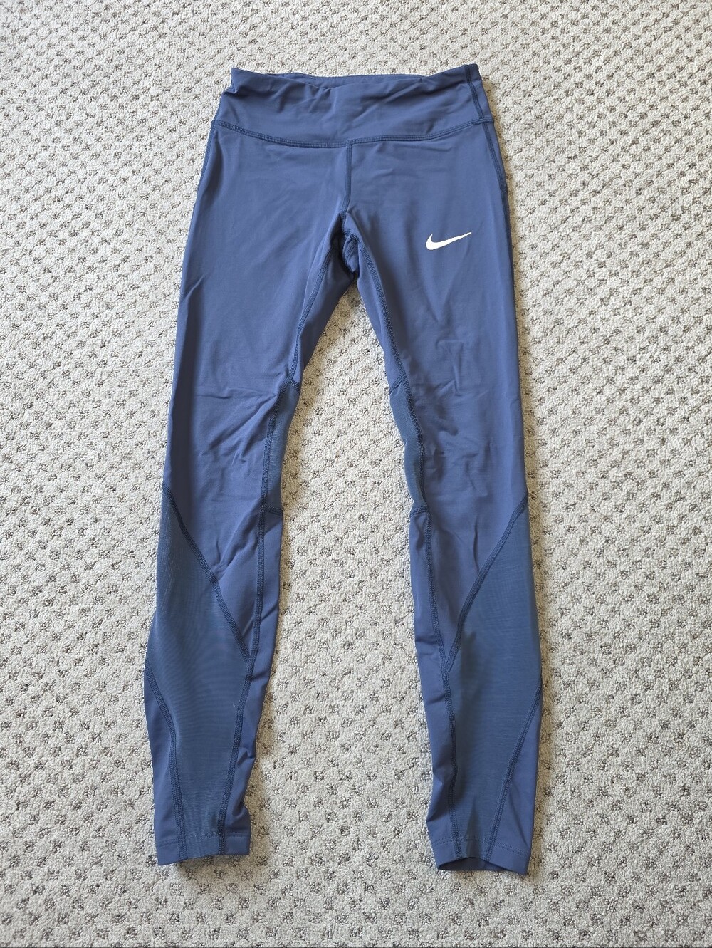 Nike Running Blue Women's Performance Leggings with White Swoosh